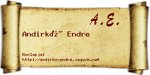 Andirkó Endre névjegykártya